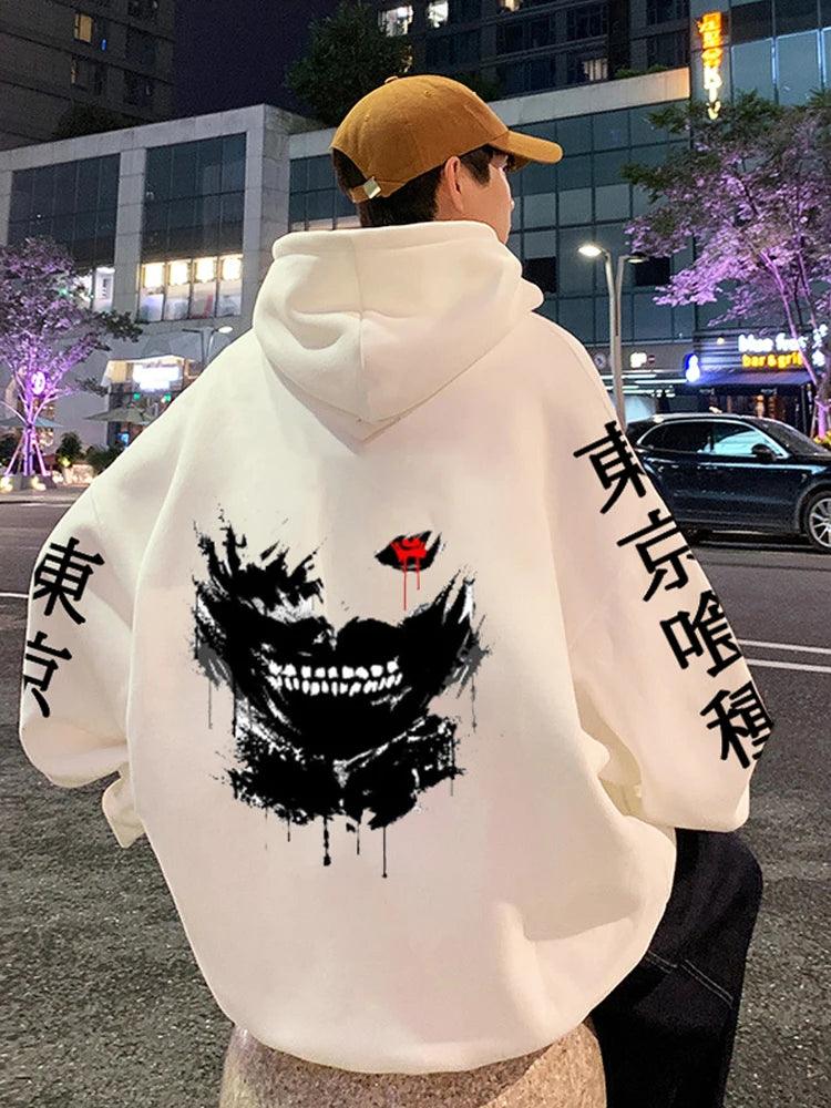 Anime Hoodie Mens Fashion Warm Sweatshirt Graphical Printed Hip Hop - ZAAPLI