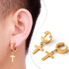 2pc Stainless Steel Men/Women Cross Stars Punk Dangle Earrings - ZAAPLI