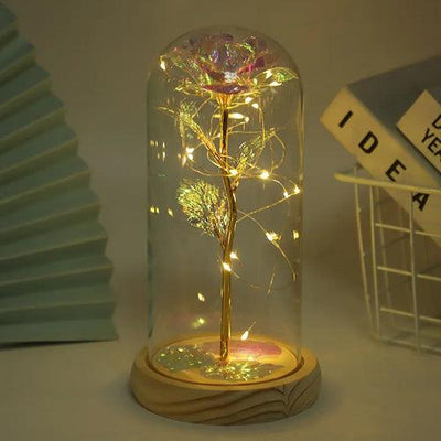 Hot LED Enchanted Galaxy Rose Eternal Beauty And The Beast Rose With - ZAAPLI