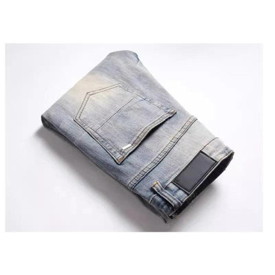 Embroidery Ripped Hip Hop Casual Jeans for Men - ZAAPLI