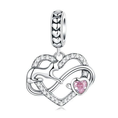 BAMOER 925 Sterling Silver Heart-shape Charm Beads Fit Original Charm - ZAAPLI