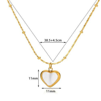 316L Stainless Steel Necklace for Women Girls Heart Pendant Necklaces - ZAAPLI