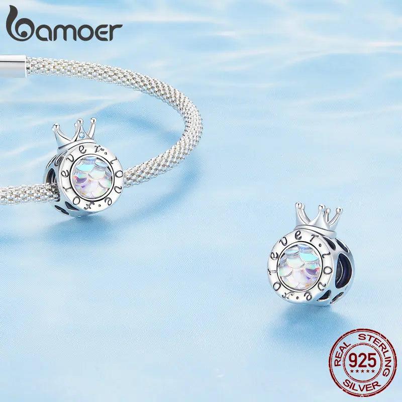 BAMOER 925 Sterling Silver Heart-shape Charm Beads Fit Original Charm