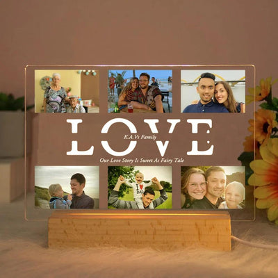 Personalized Custom Photo Text 3D Acrylic Lamp Customized Bedroom - ZAAPLI