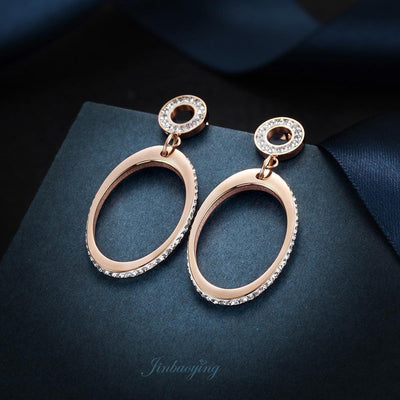 Oval Dangle Earrings - ZAAPLI