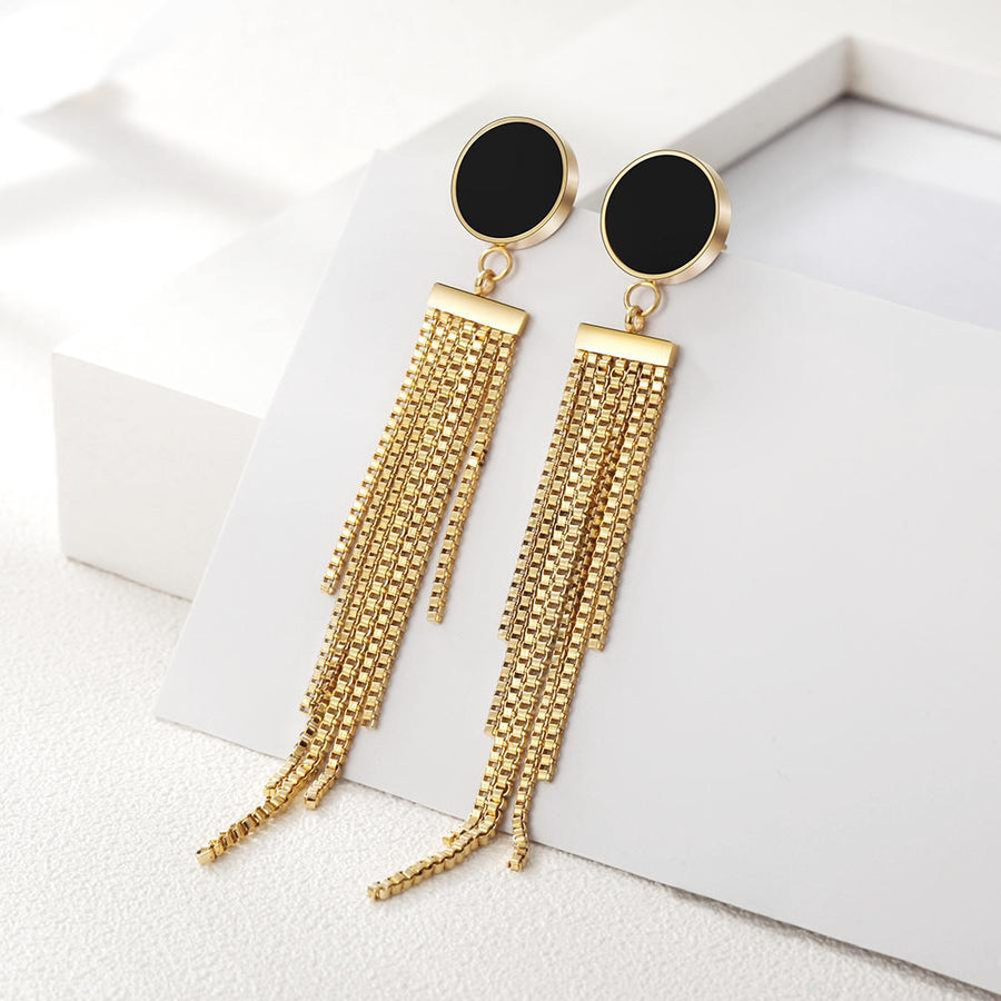 Long Tassel Drop Earrings - ZAAPLI