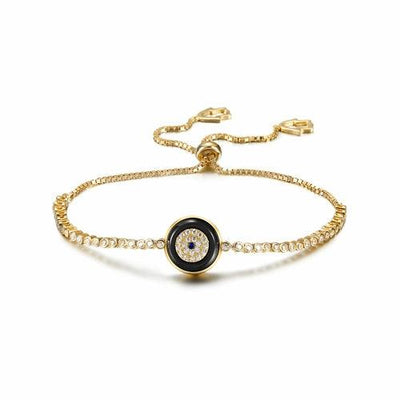 Sterling Silver Evil Eye Charm Bracelet - ZAAPLI