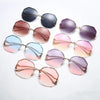 Trendy Oval Gradient Sunglasses Ocean Lens - ZAAPLI