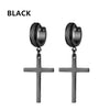 2pc Stainless Steel Men/Women Cross Stars Punk Dangle Earrings - ZAAPLI