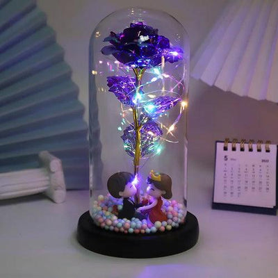 Hot LED Enchanted Galaxy Rose Eternal Beauty And The Beast Rose With - ZAAPLI