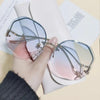 Trendy Oval Gradient Sunglasses Ocean Lens - ZAAPLI