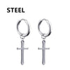 2pc Stainless Steel Men/Women Cross Stars Punk Dangle Earrings - ZAAPLI