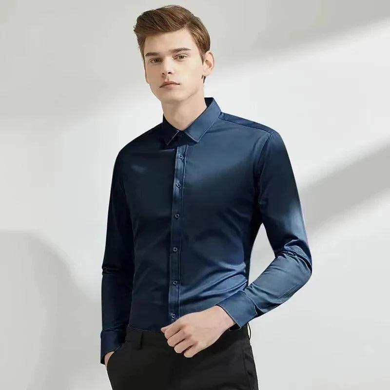 Men's long sleeved elastic shirt - ZAAPLI