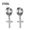 2pc Stainless Steel Men/Women Cross Stars Punk Dangle Earrings - ZAAPLI