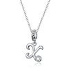 BAMOER 925 Sterling Silver Vintage Letter A to Z Pendant Necklace - ZAAPLI