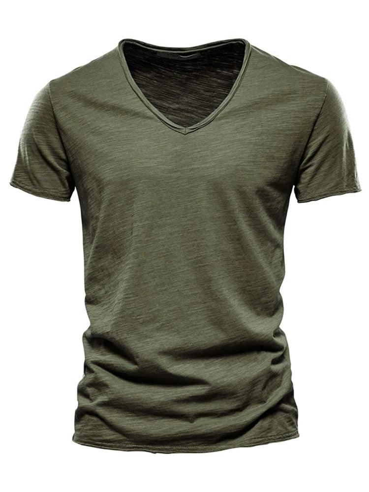 100% Cotton Summer Men T-shirt Fitness Sports Running Slim Fit Soild - ZAAPLI