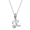 BAMOER 925 Sterling Silver Vintage Letter A to Z Pendant Necklace - ZAAPLI