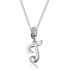 BAMOER 925 Sterling Silver Vintage Letter A to Z Pendant Necklace - ZAAPLI