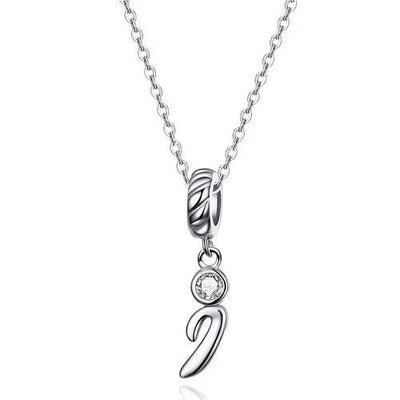 BAMOER 925 Sterling Silver Vintage Letter A to Z Pendant Necklace - ZAAPLI