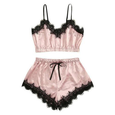 Sexy Lingerie Lace Satin Pajama Sets - ZAAPLI