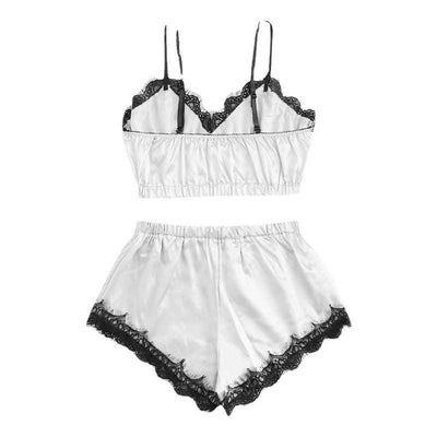 Sexy Lingerie Lace Satin Pajama Sets - ZAAPLI