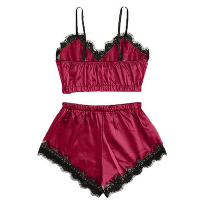 Sexy Lingerie Lace Satin Pajama Sets - ZAAPLI