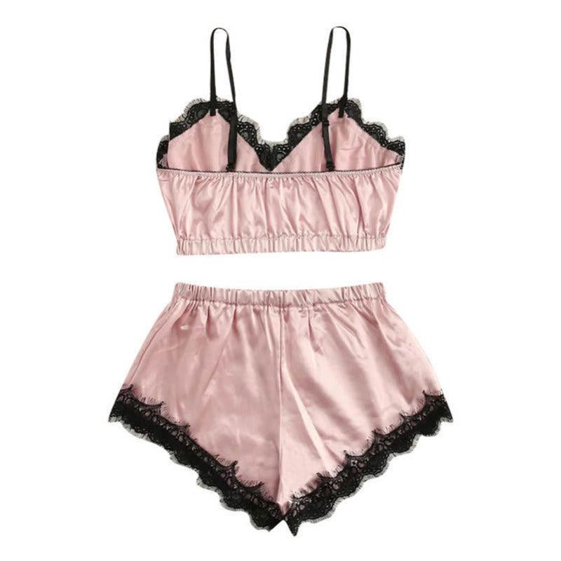 Sexy Lingerie Lace Satin Pajama Sets - ZAAPLI