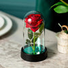 Eternal Rose LED Light Foil Flower In Glass Cover Tabletop Decoration - ZAAPLI