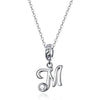 BAMOER 925 Sterling Silver Vintage Letter A to Z Pendant Necklace - ZAAPLI