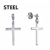 2pc Stainless Steel Men/Women Cross Stars Punk Dangle Earrings - ZAAPLI