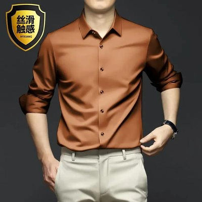 Men's Long Sleeve Shirt Luxurious Wrinkle - ZAAPLI