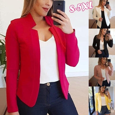 Women Long Sleeve Blazer - ZAAPLI