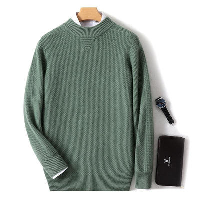 Men's Half-high Collar Business Casual Sweater Base Knitting Cashmere Sweater - ZAAPLI