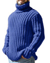 Turtleneck Solid Color Slim Fit Knit Sweater - ZAAPLI