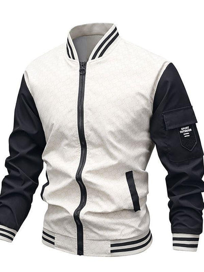 Jacket Men's Jacket Casual Stand Collar Trendy Brand Fashion Baseball Uniform Men's Youth Jacket Hollow Out - ZAAPLI