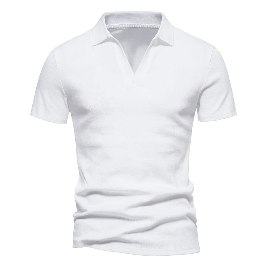 Henley Shirt Men's Short-sleeved T-shirt Henry Collar American Retro Men's Workout Top - ZAAPLI