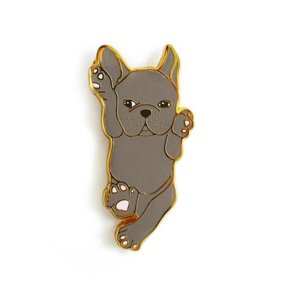 French Bulldog Dog Enamel Pin - Blue - ZAAPLI