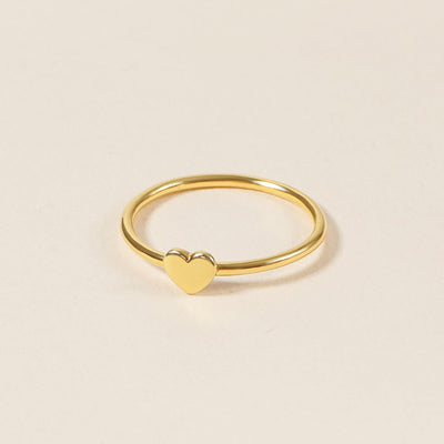 Minimalist Heart Gold Ring Silver Dainty Ring - ZAAPLI