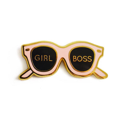 Girl Boss Pink Sunglasses Enamel Pin - ZAAPLI