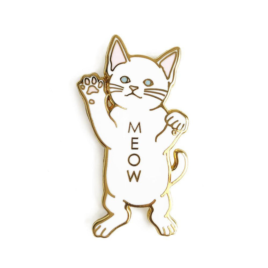 White Cat Enamel Pin - ZAAPLI