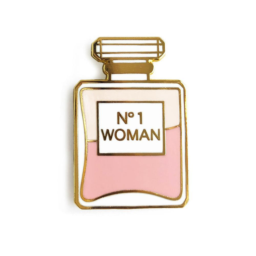 No. 1 Woman Perfume Bottle Pink Enamel Pin - ZAAPLI