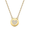 CZ Heart Shaped Disc Pendant Necklace - ZAAPLI