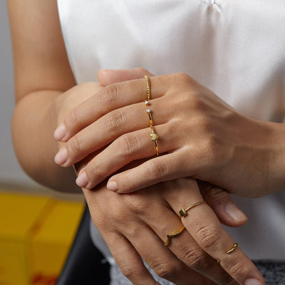 Minimalist Heart Gold Ring Silver Dainty Ring - ZAAPLI